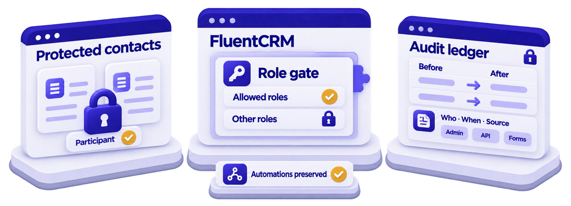 FluentCRM audit trail and contact lock add-on case study
